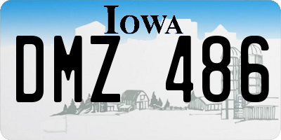 IA license plate DMZ486