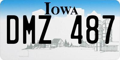 IA license plate DMZ487