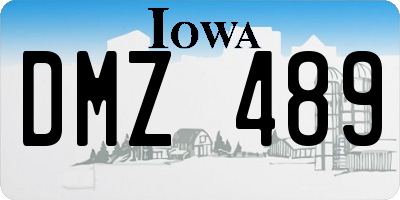 IA license plate DMZ489