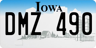 IA license plate DMZ490