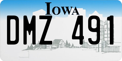 IA license plate DMZ491