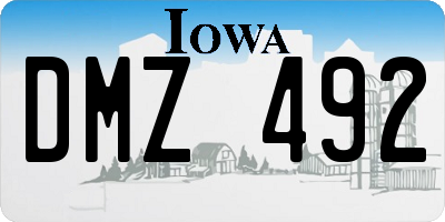 IA license plate DMZ492