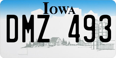IA license plate DMZ493