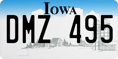 IA license plate DMZ495