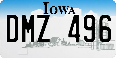 IA license plate DMZ496