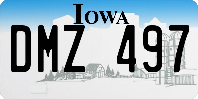 IA license plate DMZ497