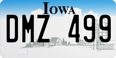 IA license plate DMZ499