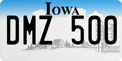 IA license plate DMZ500