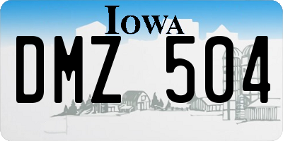 IA license plate DMZ504