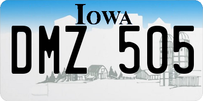 IA license plate DMZ505
