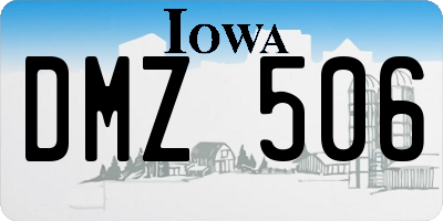 IA license plate DMZ506