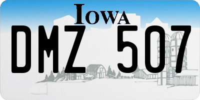 IA license plate DMZ507