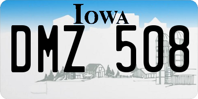 IA license plate DMZ508