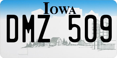 IA license plate DMZ509