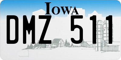 IA license plate DMZ511