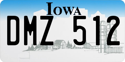 IA license plate DMZ512