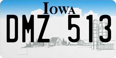 IA license plate DMZ513