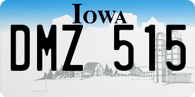 IA license plate DMZ515
