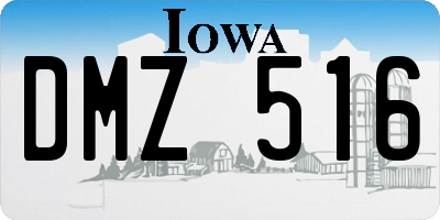IA license plate DMZ516