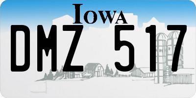 IA license plate DMZ517
