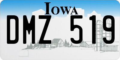 IA license plate DMZ519