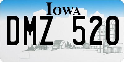 IA license plate DMZ520