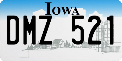 IA license plate DMZ521