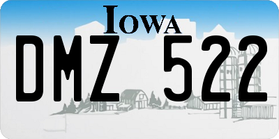 IA license plate DMZ522