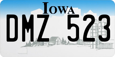 IA license plate DMZ523