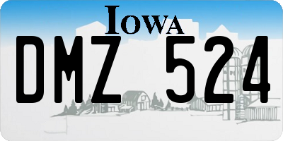 IA license plate DMZ524