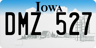 IA license plate DMZ527