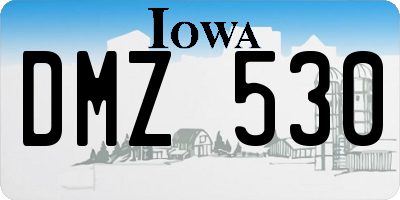 IA license plate DMZ530