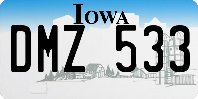 IA license plate DMZ533