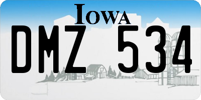 IA license plate DMZ534