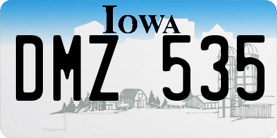 IA license plate DMZ535