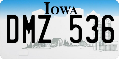 IA license plate DMZ536