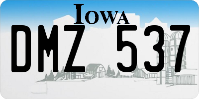 IA license plate DMZ537