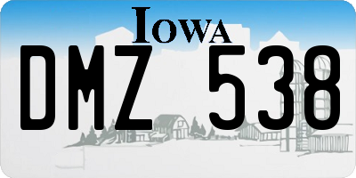 IA license plate DMZ538