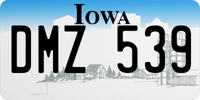 IA license plate DMZ539