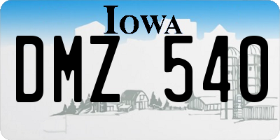 IA license plate DMZ540