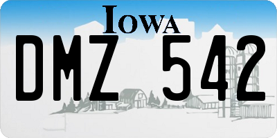IA license plate DMZ542