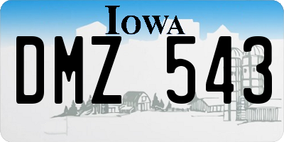 IA license plate DMZ543