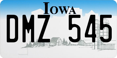 IA license plate DMZ545