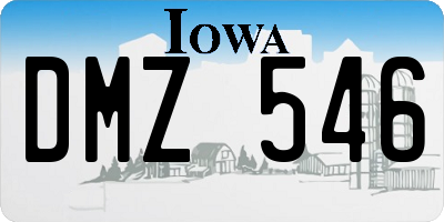 IA license plate DMZ546