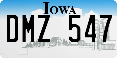 IA license plate DMZ547