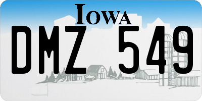 IA license plate DMZ549