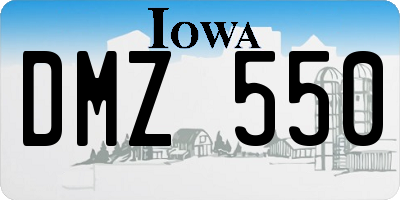 IA license plate DMZ550