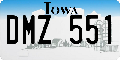 IA license plate DMZ551