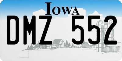 IA license plate DMZ552