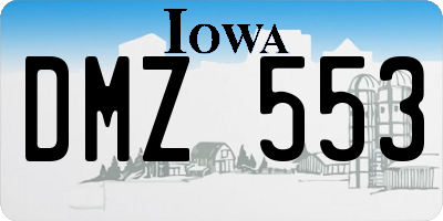 IA license plate DMZ553